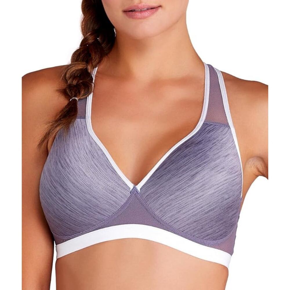 Wacoal Sport Soft Cup Bra Sz 32D‎ Blue White Sports Bra Comfortable Athletic Gym
